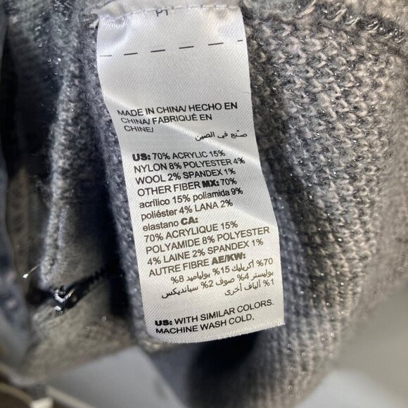 Womens Chicos Wool Blend Zip Cardigan Animal Print Gray Pink Metallic L - Picture 9 of 10